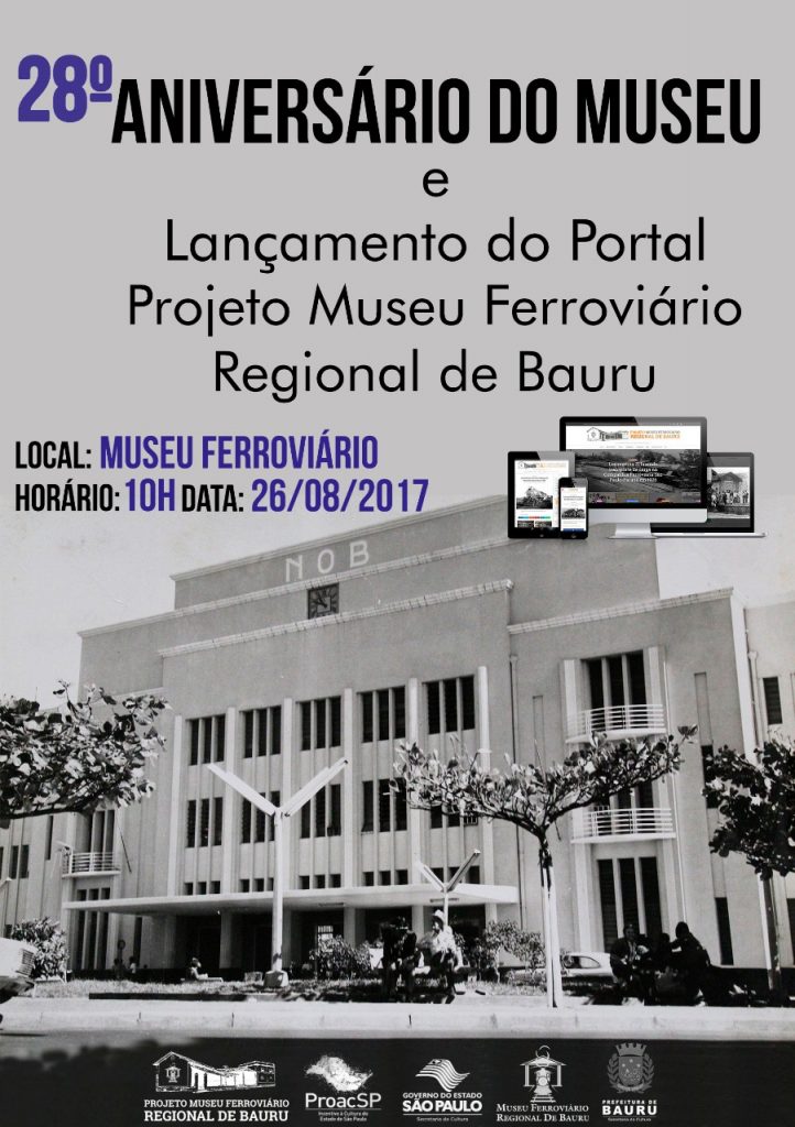 Comemoração do 28º aniversário do Museu Ferroviário acontece no dia 26 de agosto